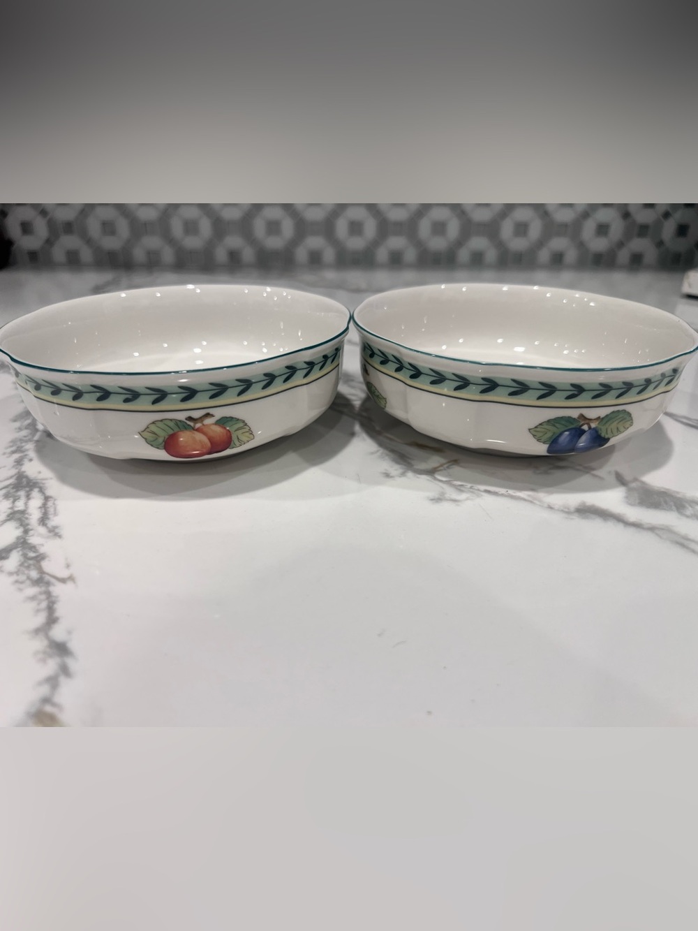 2 Villeroy and Boch French Garden Fleurence Soup Cereal Dessert Bowls 5.75"